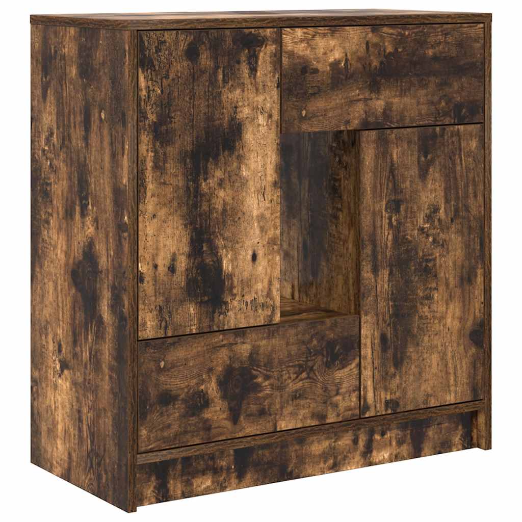füstölt tölgy komód fiókokkal és ajtókkal 70,5x34x74,5 cm