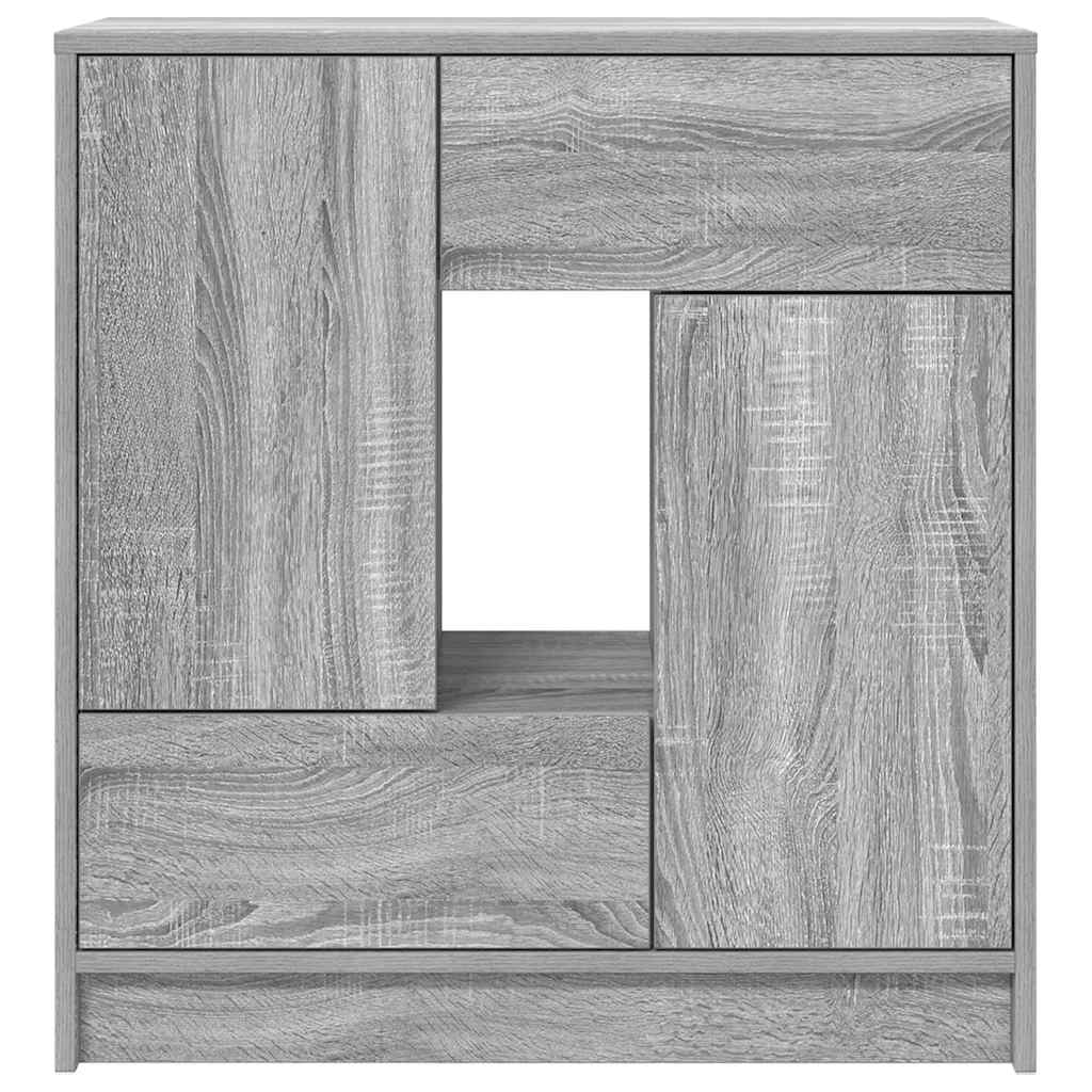 szürke sonoma komód fiókokkal és ajtókkal 70,5x34x74,5 cm