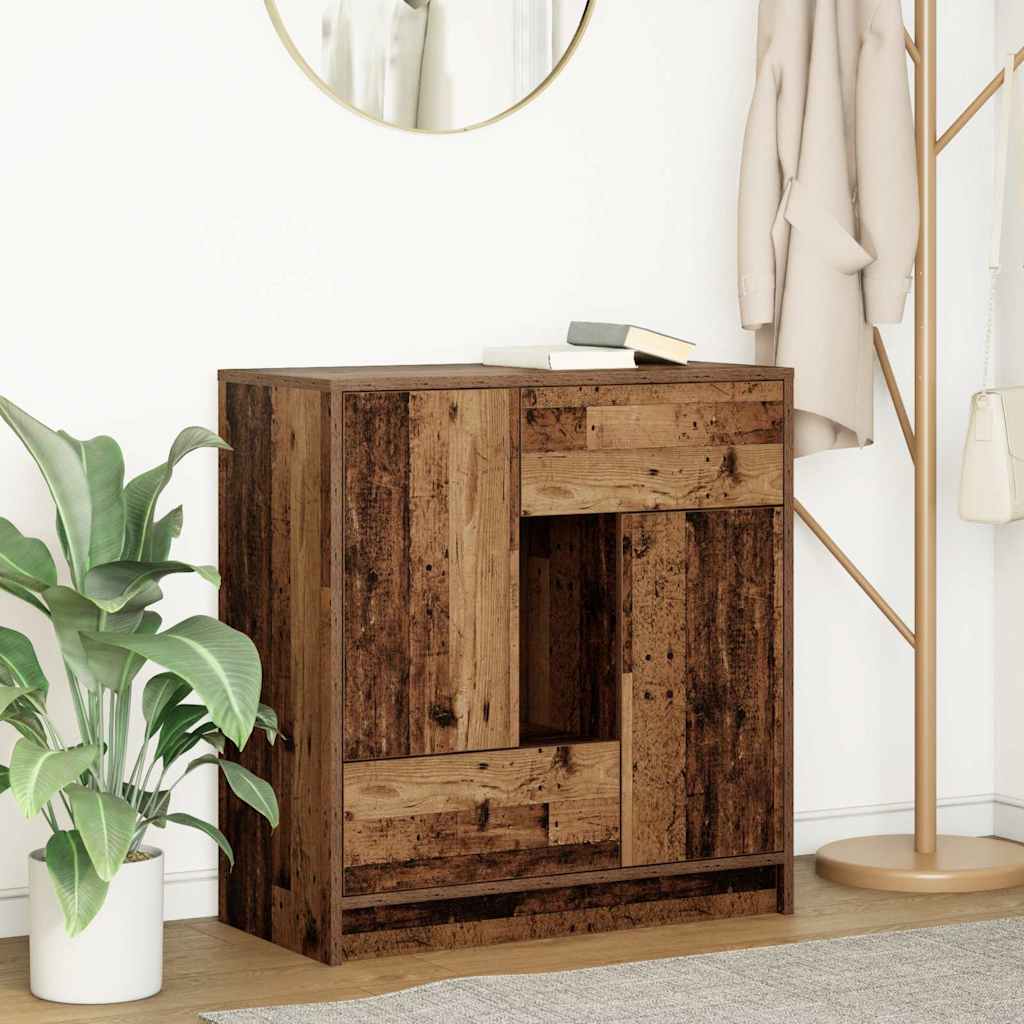 antik fa komód fiókokkal és ajtókkal 70,5x34x74,5 cm
