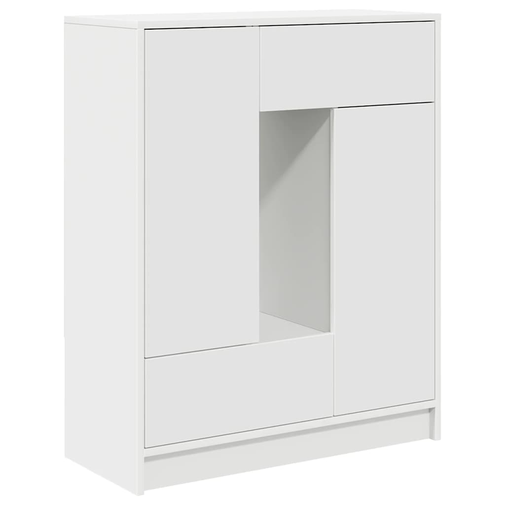 fehér komód fiókokkal és ajtókkal 73x31x90 cm