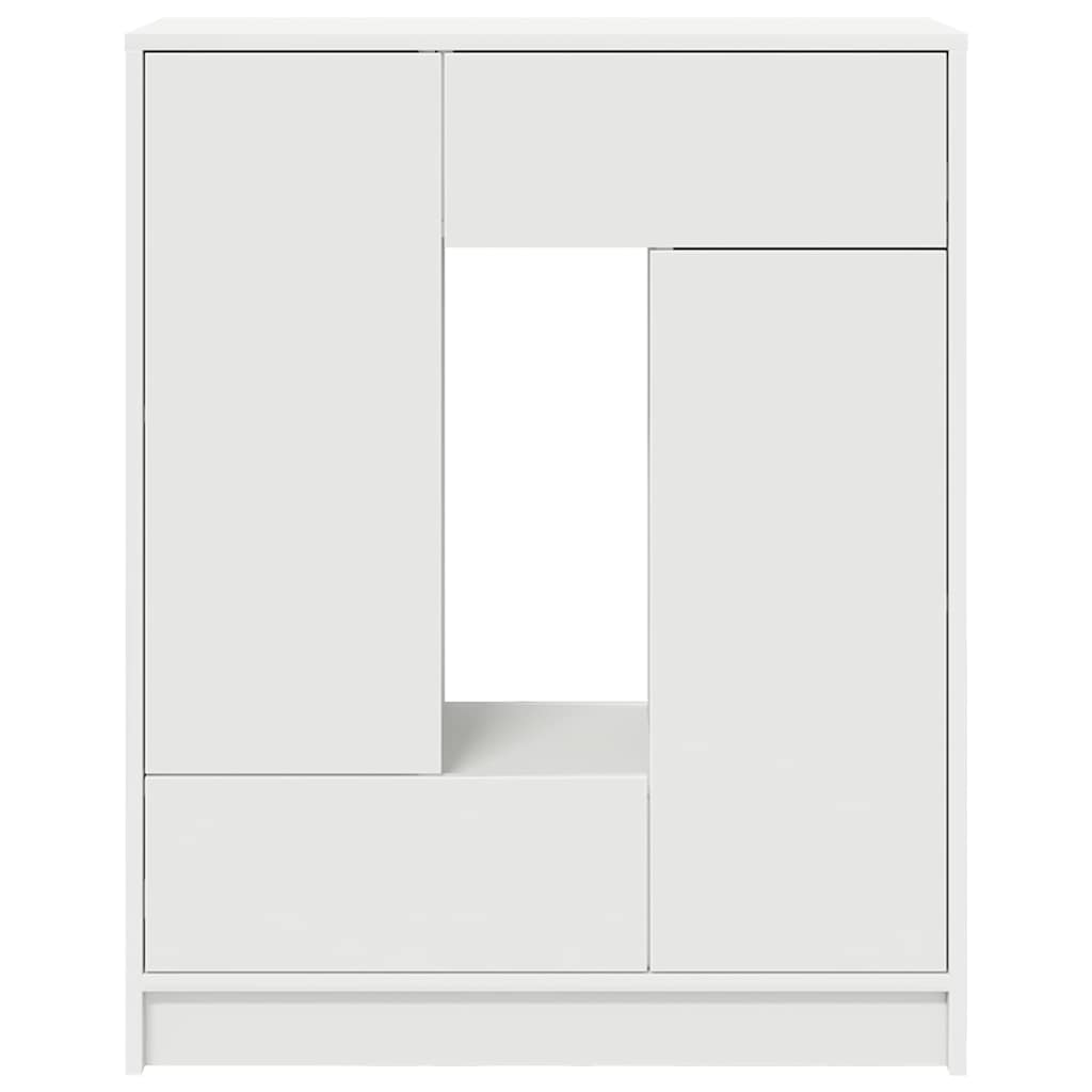 fehér komód fiókokkal és ajtókkal 73x31x90 cm