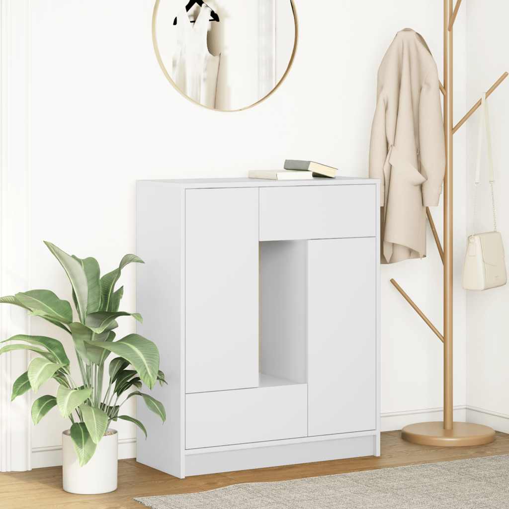 fehér komód fiókokkal és ajtókkal 73x31x90 cm