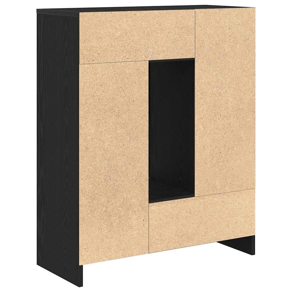 fekete tölgy komód fiókokkal és ajtókkal 73x31x90 cm