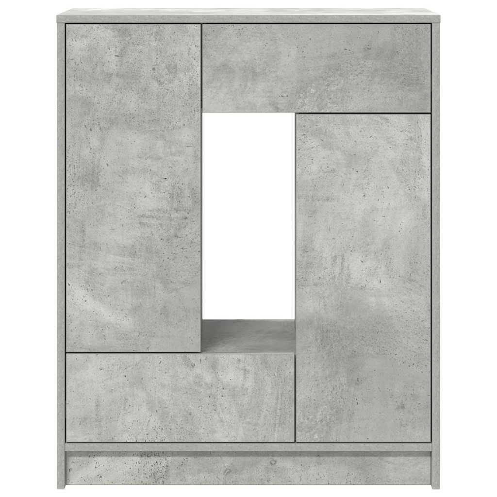 betonszürke komód fiókokkal és ajtókkal 73x31x90 cm