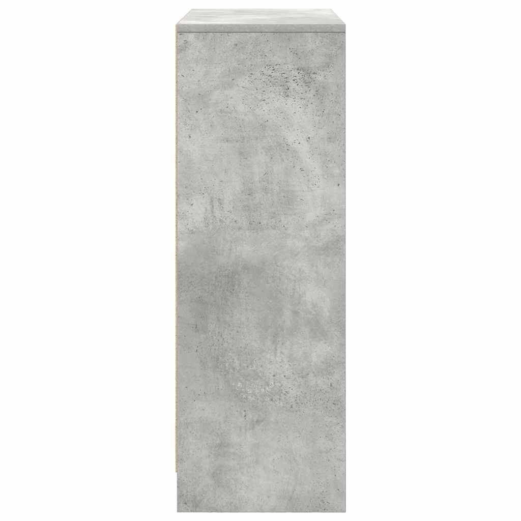 betonszürke komód fiókokkal és ajtókkal 73x31x90 cm