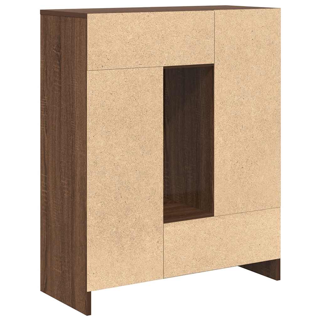 barna tölgy komód fiókokkal és ajtókkal 73x31x90 cm