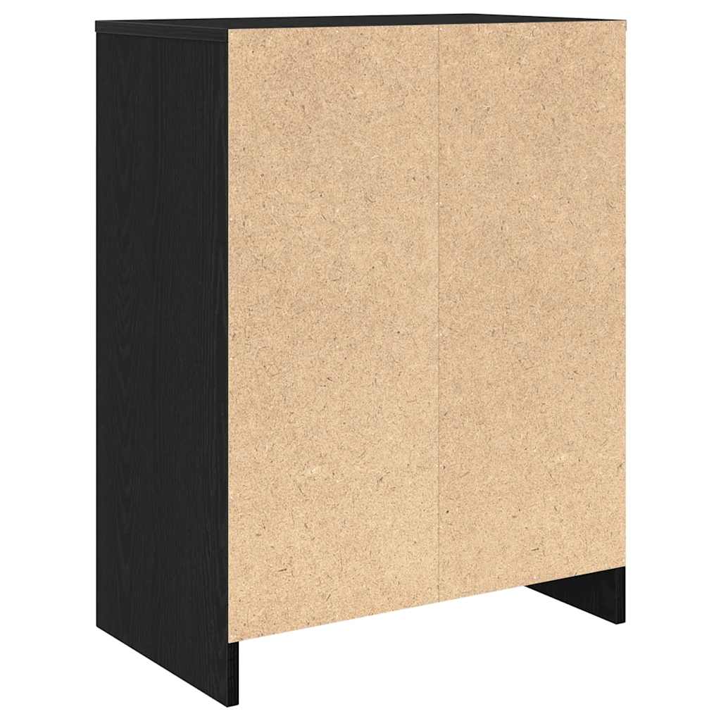 fekete tölgy szerelt fa cipősszekrény 57x34x76 cm