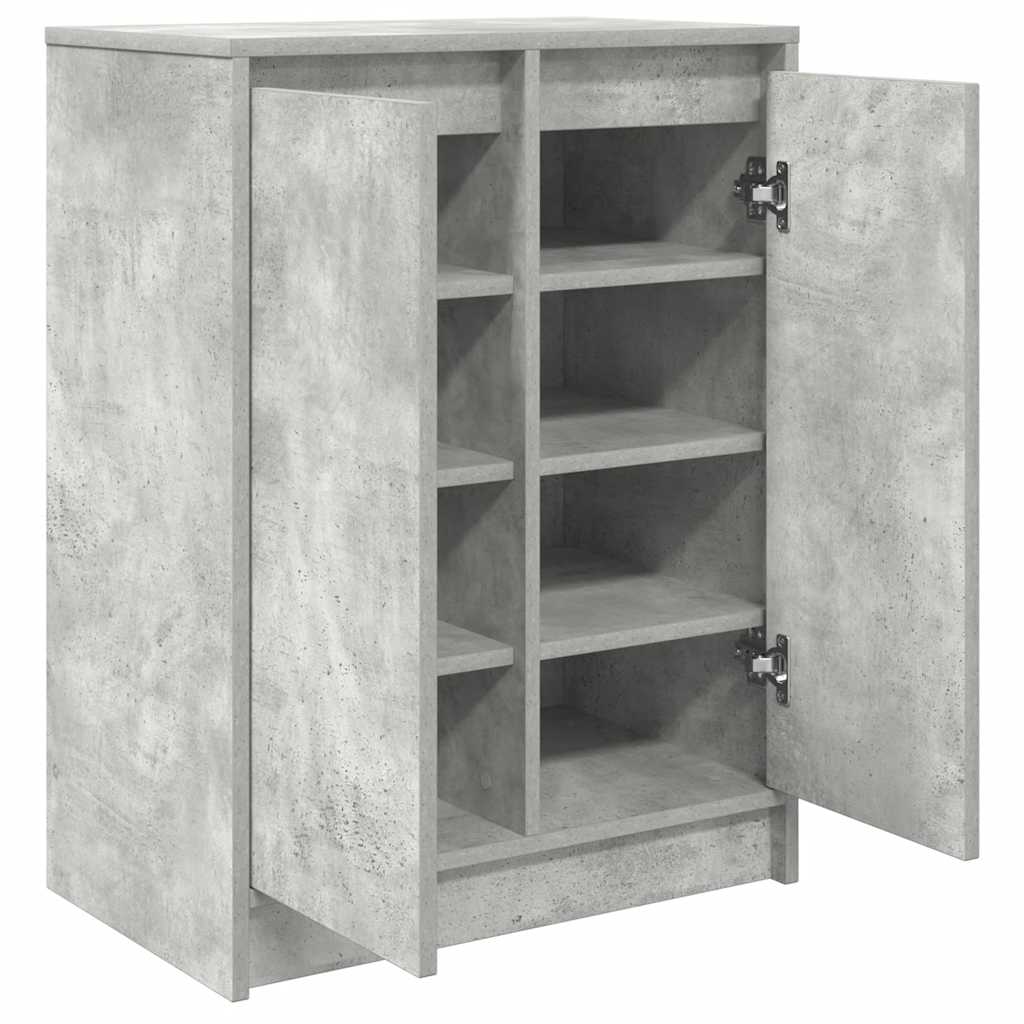 betonszürke szerelt fa cipőszekrény 57x34x76 cm