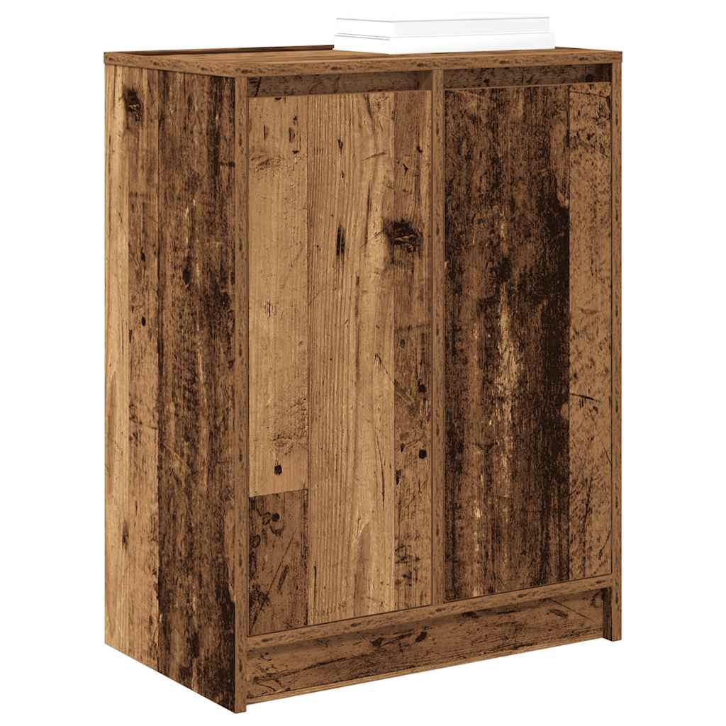 antik fa színű szerelt fa cipőszekrény 57x34x76 cm