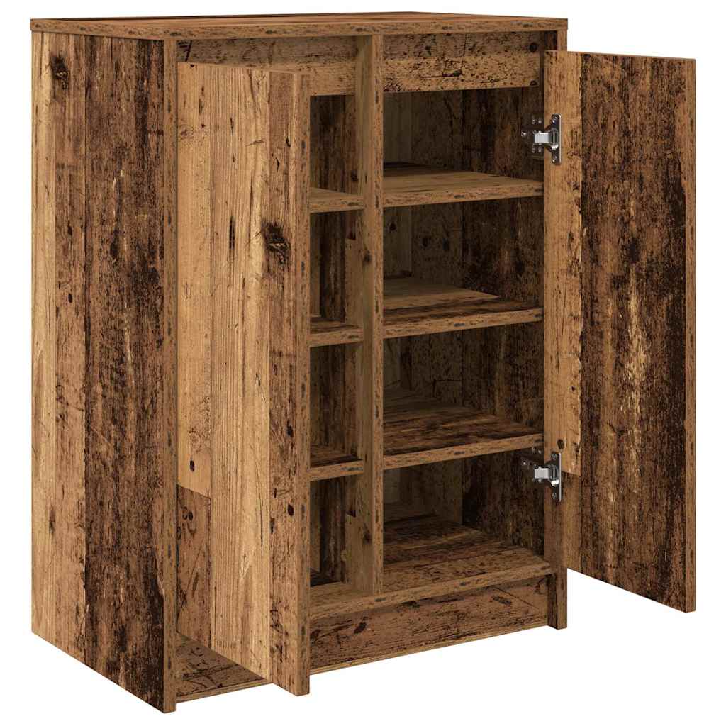 antik fa színű szerelt fa cipőszekrény 57x34x76 cm