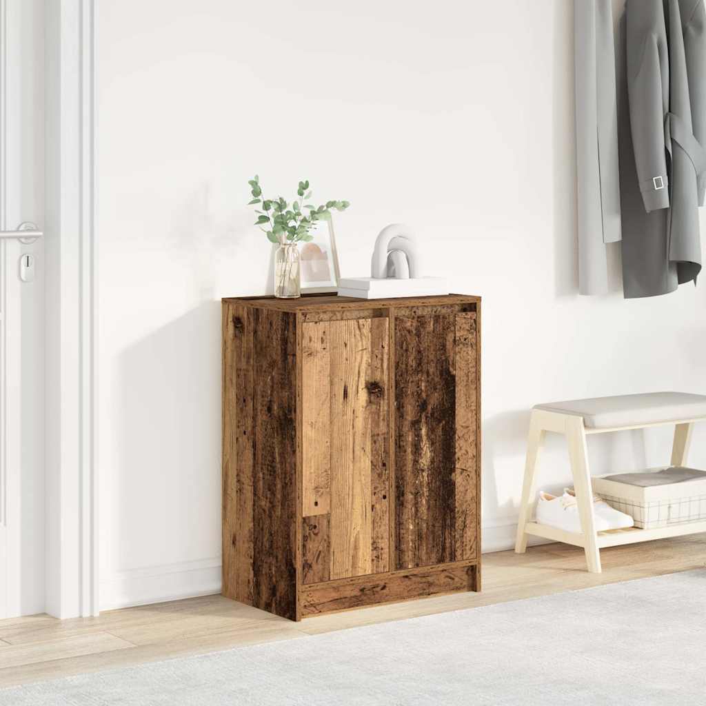 antik fa színű szerelt fa cipőszekrény 57x34x76 cm