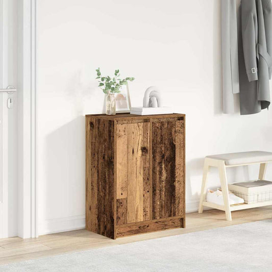 antik fa színű szerelt fa cipőszekrény 57x34x76 cm