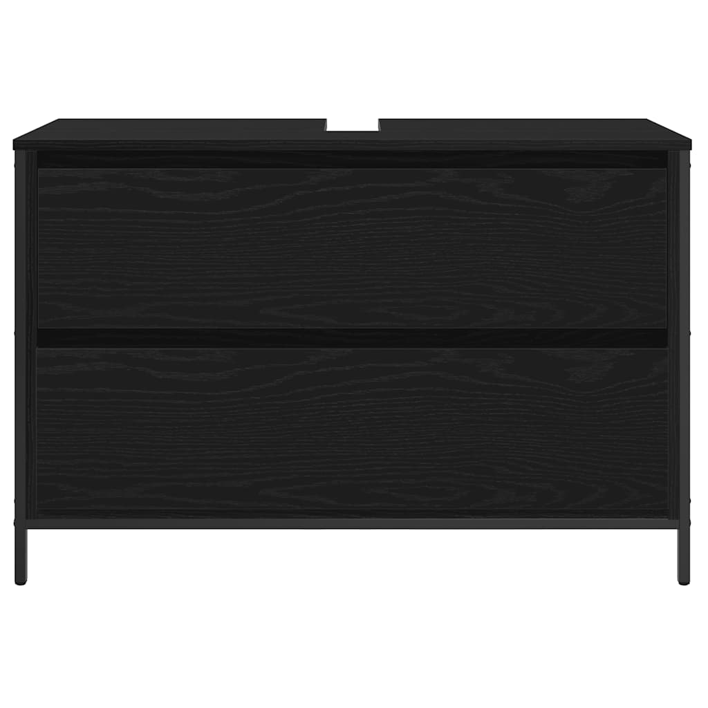 fekete tölgy fürdőszobai mosdószekrény fiókokkal 90x34,5x60 cm