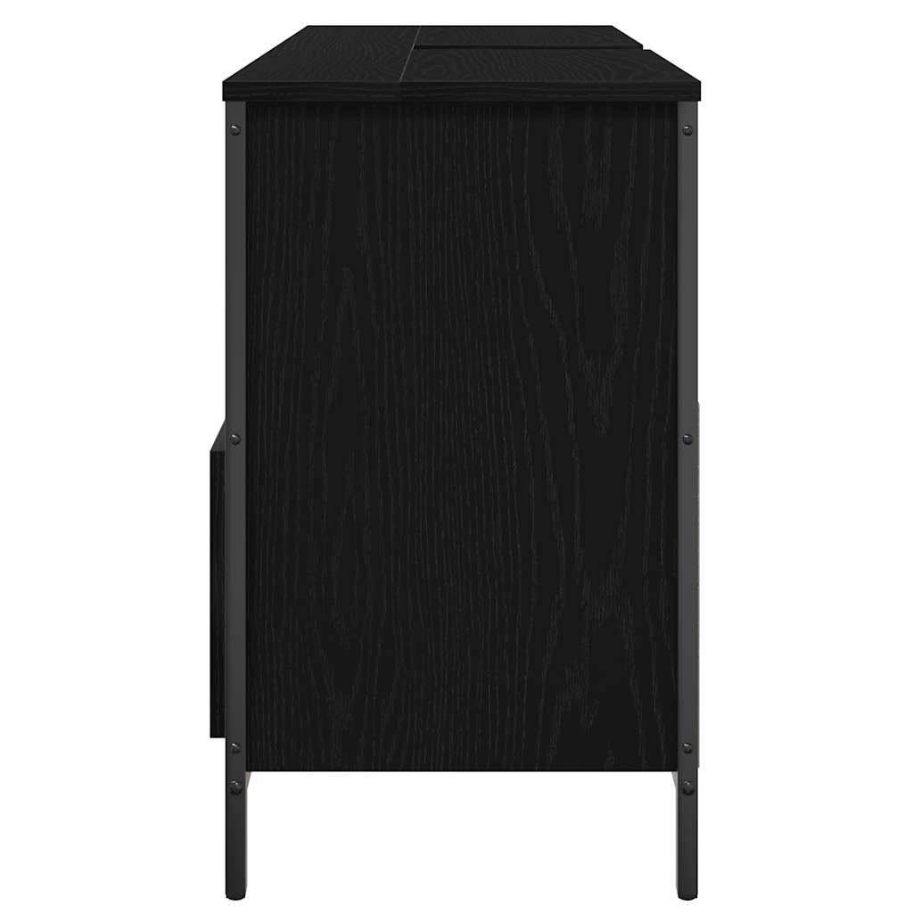 fekete tölgy fürdőszobai mosdószekrény fiókokkal 90x34,5x60 cm