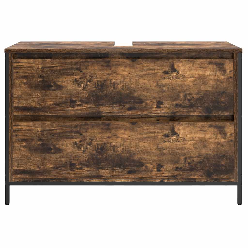 füstös tölgy fürdőszobai mosdószekrény fiókokkal 90x34,5x60 cm