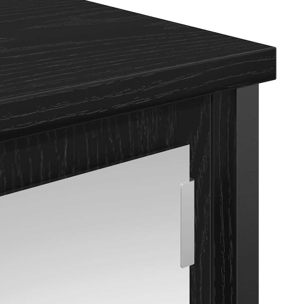 fekete tölgy fürdőszoba fali szekrény tükörrel 50x21x60 cm