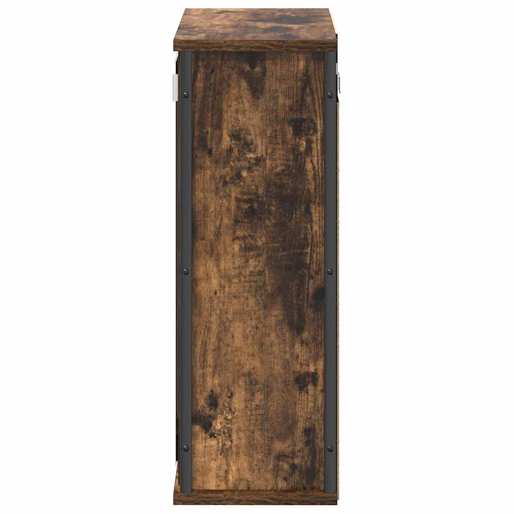 füstölt tölgy fürdőszoba fali szekrény tükörrel 50x21x60 cm