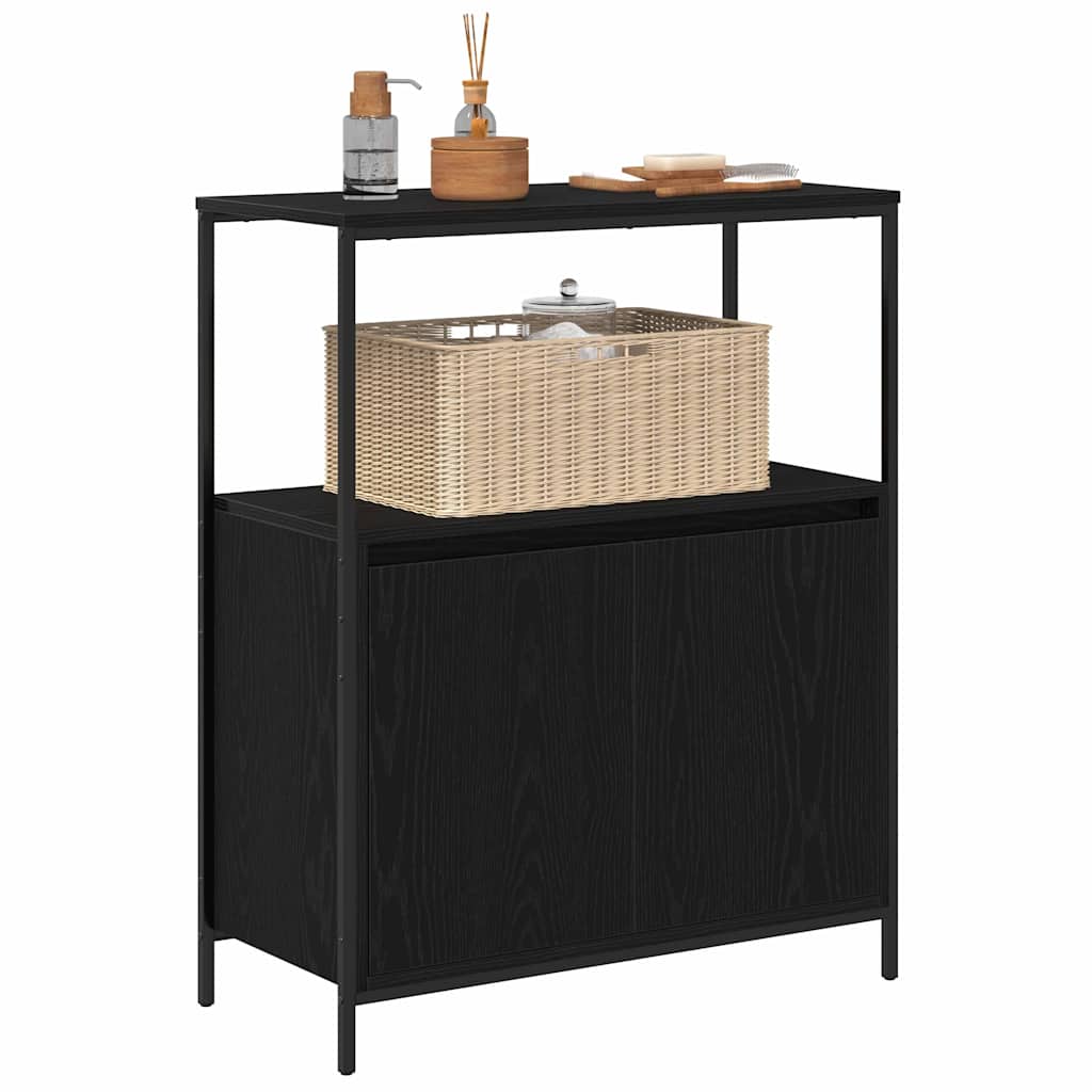 fekete tölgy fürdőszobaszekrény polcokkal 76,5x35x95 cm