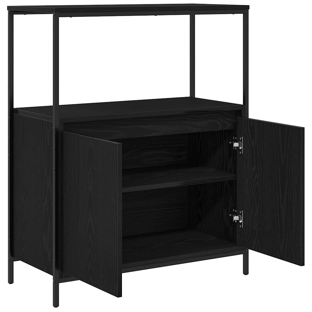 fekete tölgy fürdőszobaszekrény polcokkal 76,5x35x95 cm