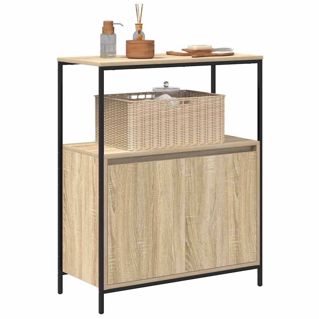 tölgy színű fürdőszobaszekrény polcokkal 76,5x35x95 cm