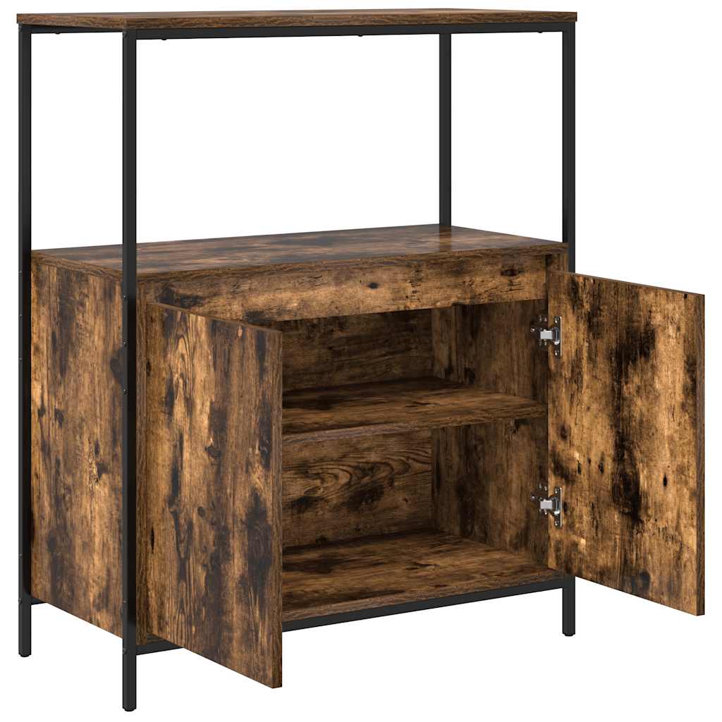 füstölt tölgy fürdőszobaszekrény polcokkal 76,5x35x95 cm