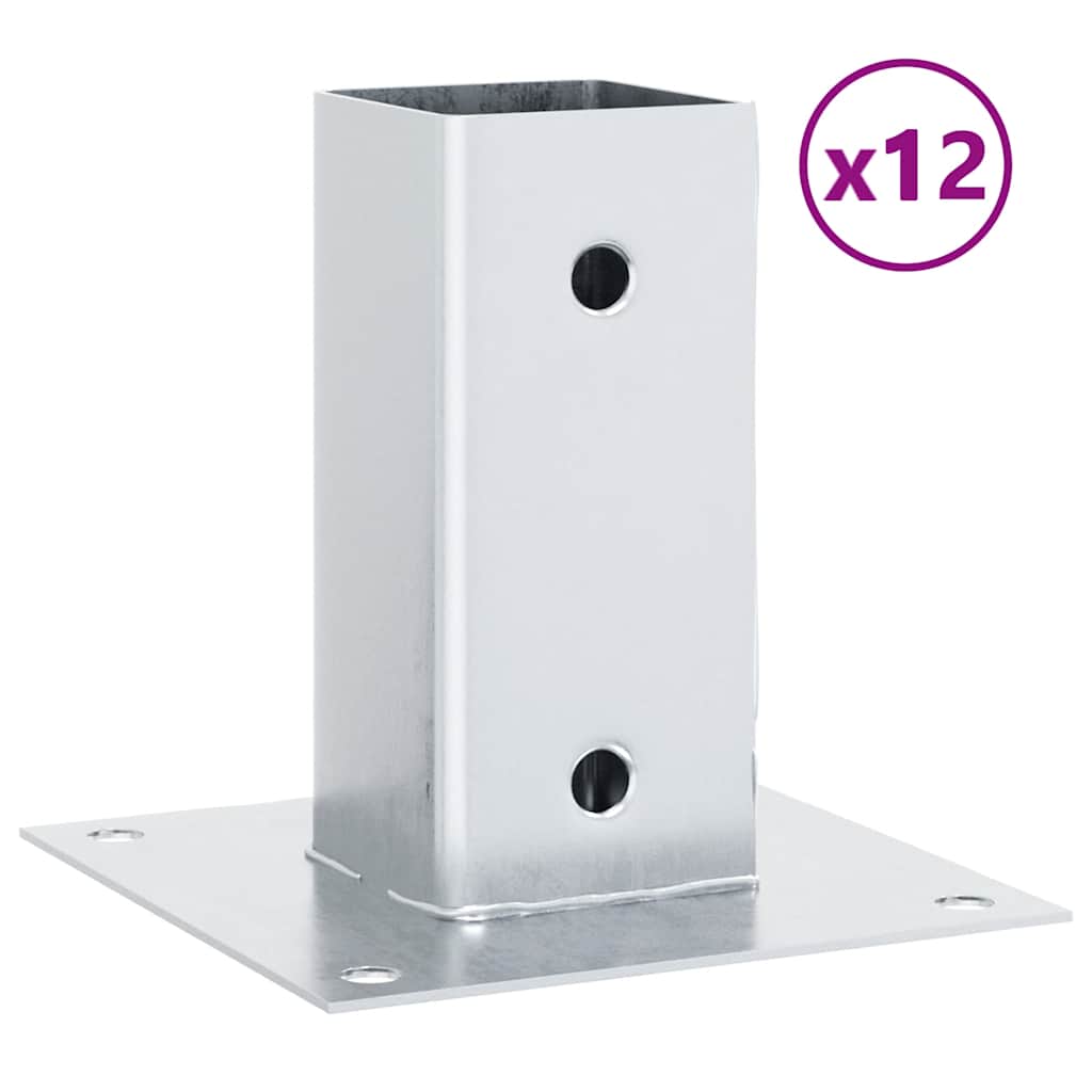 12 db horganyzott acélból oszlopalapok négyzet alakúak 71x71 mm