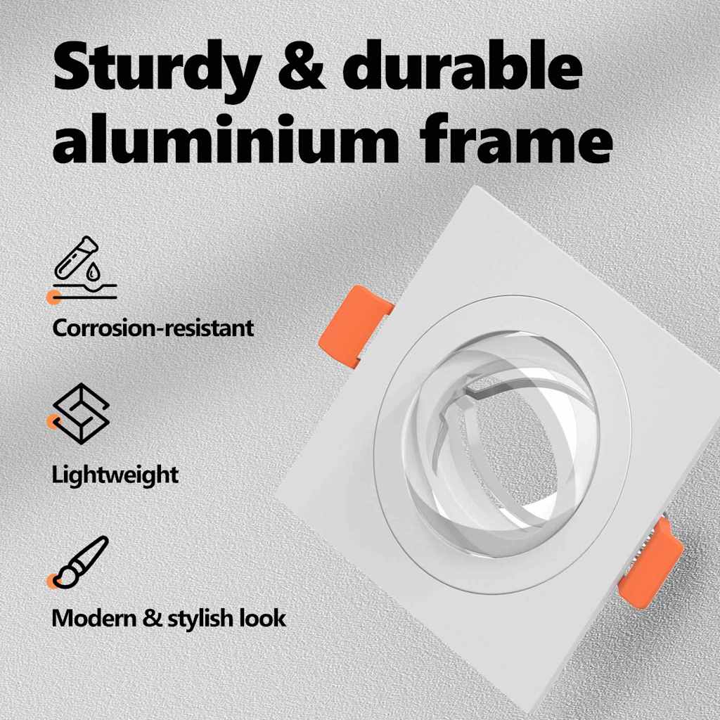 Spotlámpa 6 pcs Fehér 9 x 9 x 2 cm Alumínium