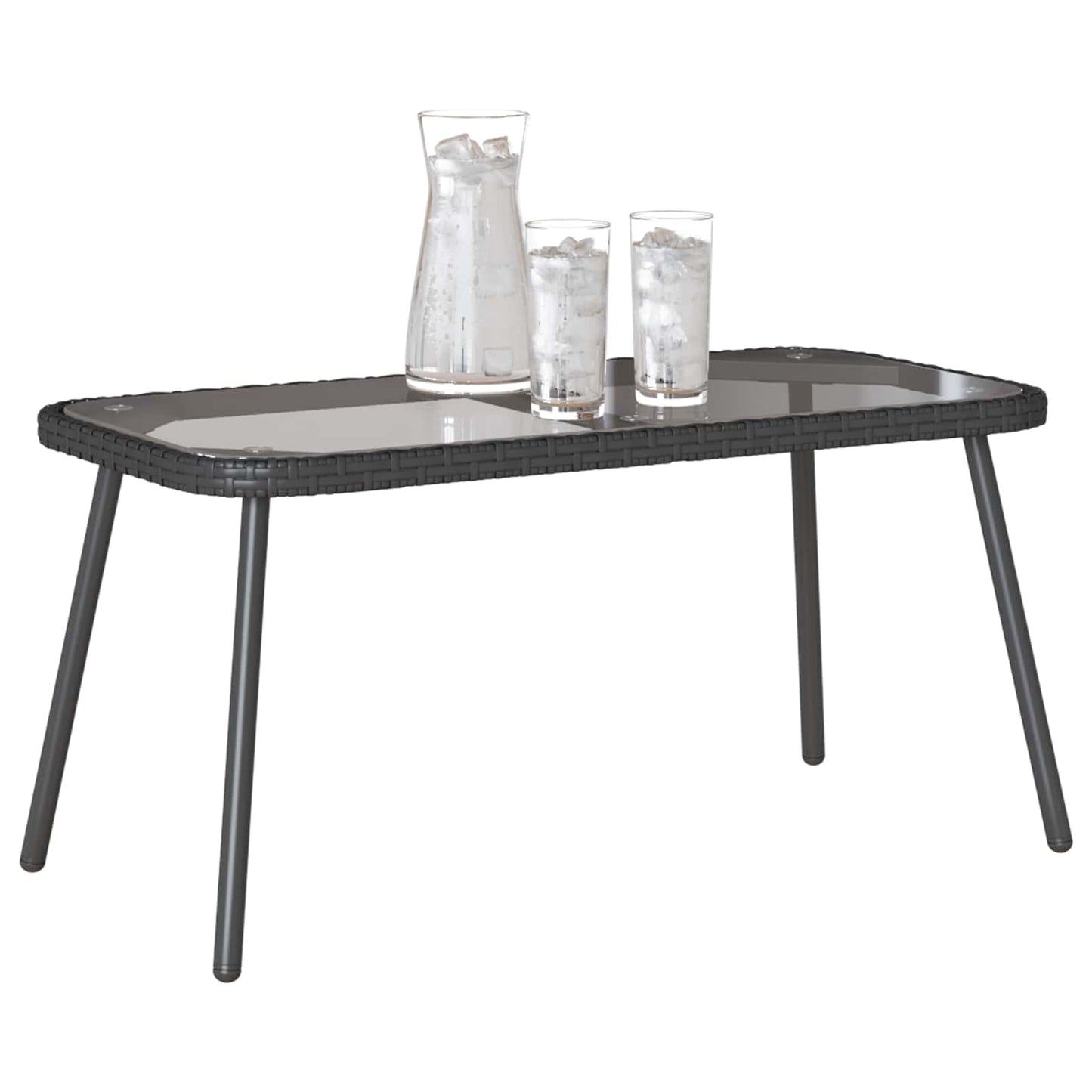 Dohányzóasztal Fekete 90 x 45 x 43 cm polirattan