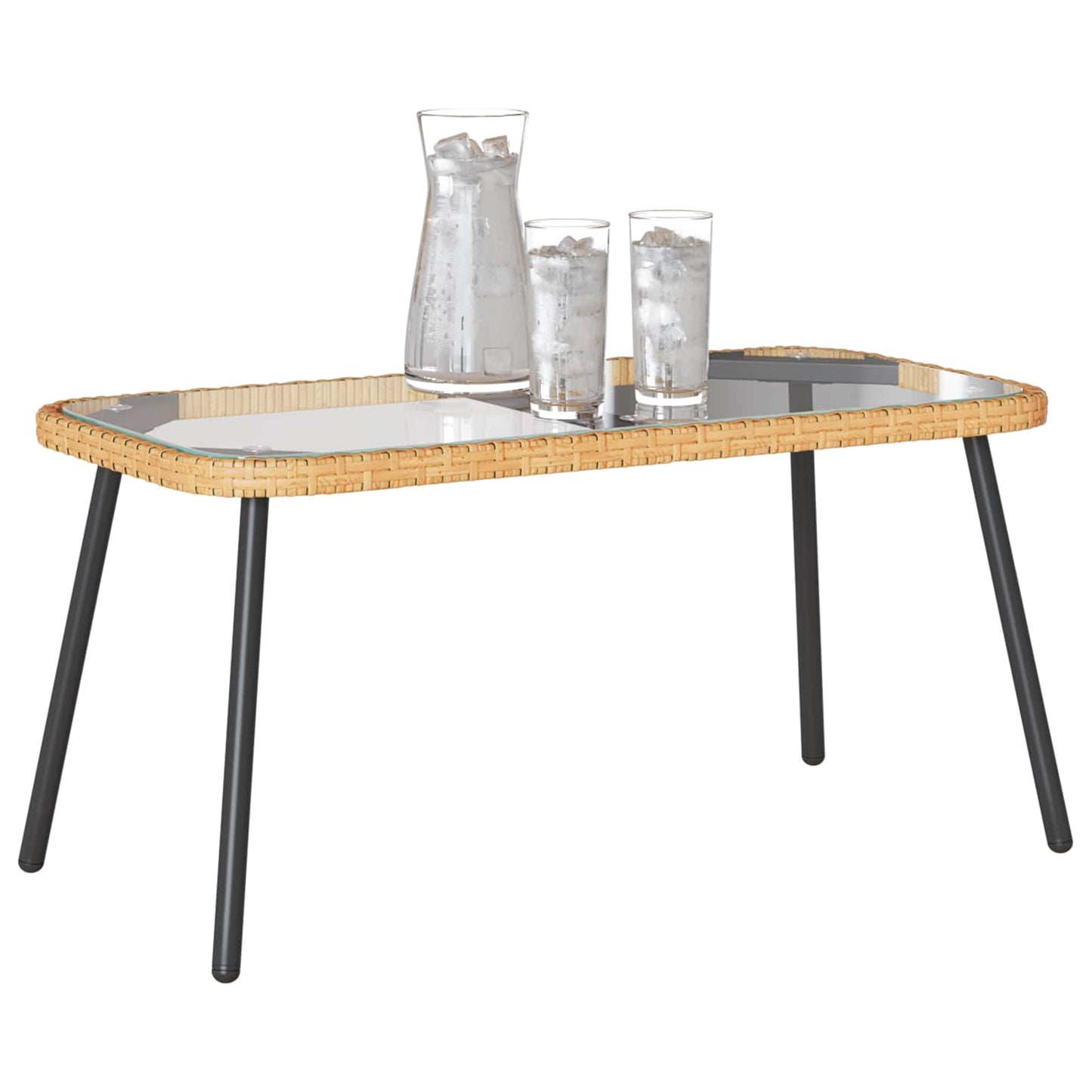 Dohányzóasztal Barna és fekete 90 x 45 x 43 cm polirattan
