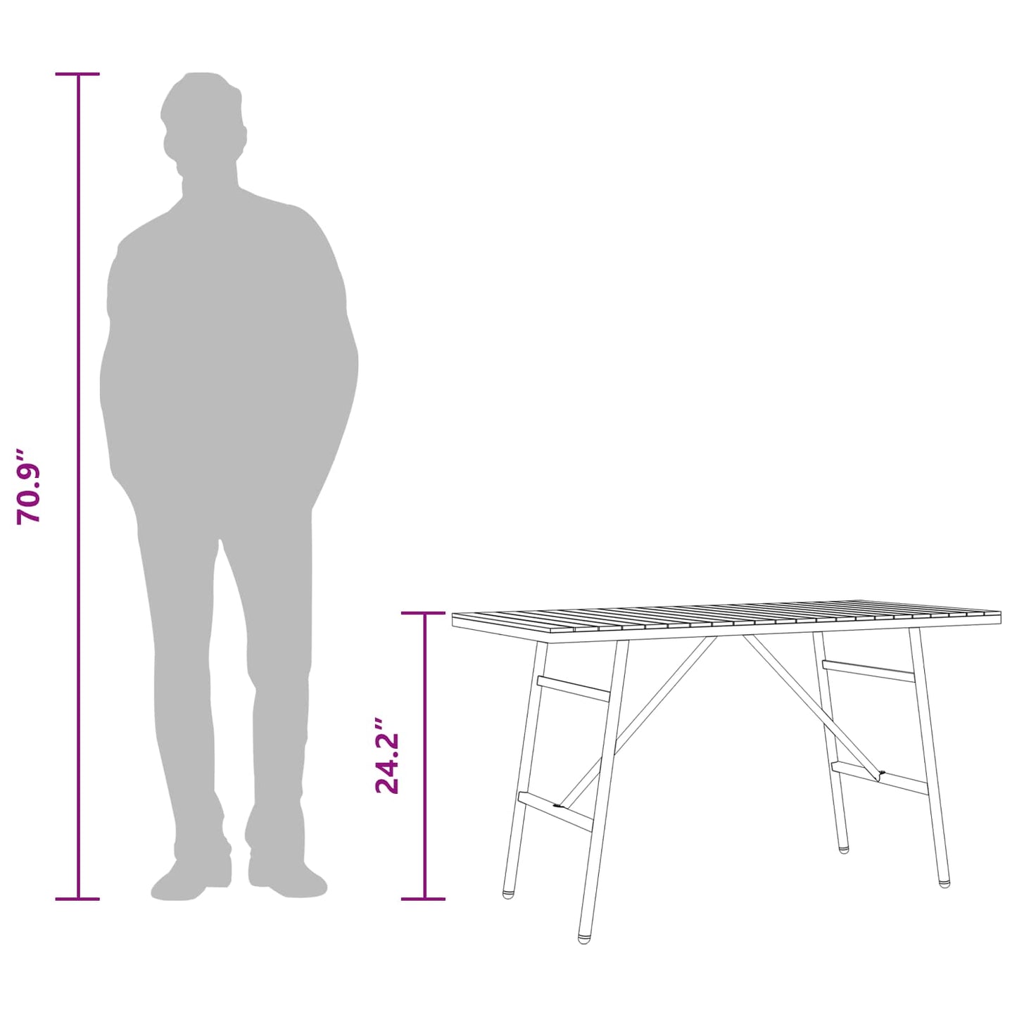 Étkezőasztal Barna 110 x 55 x 61,5 cm Tömör Akácfa
