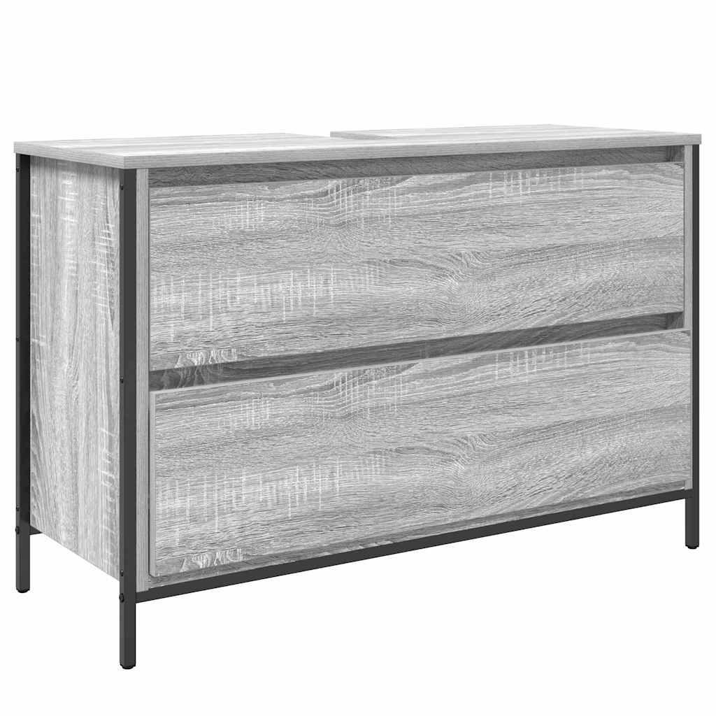 Fürdőszoba bútor szett 3 db Szürke Sonoma 90 x 34,5 x 60 cm