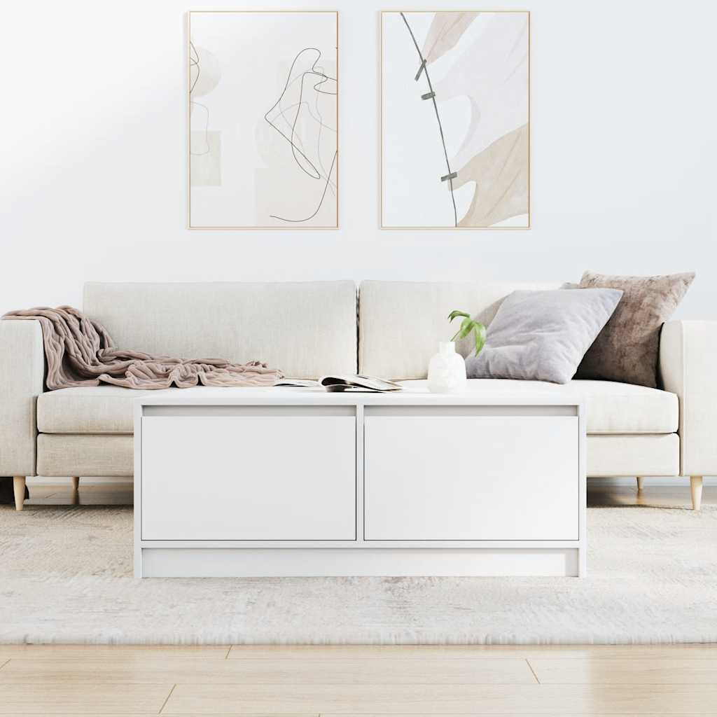 fehér dohányzóasztal fiókokkal 100x100x40 cm