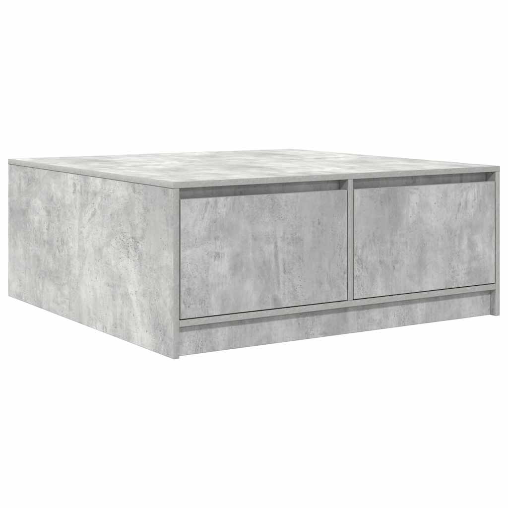 betonszürke dohányzóasztal fiókokkal 100x100x40 cm