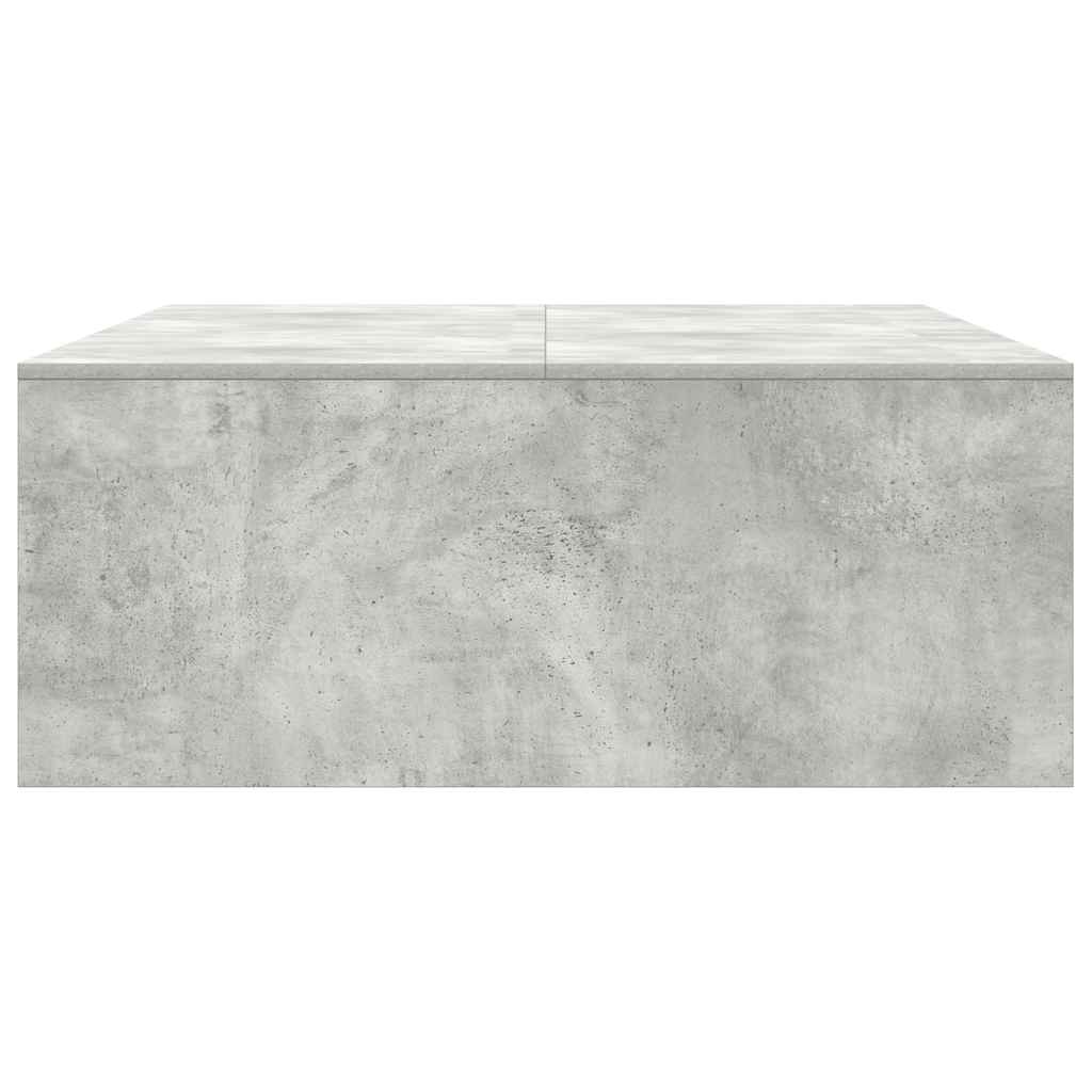 betonszürke dohányzóasztal fiókokkal 100x100x40 cm