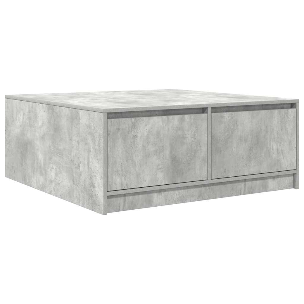 betonszürke dohányzóasztal fiókokkal 100x100x40 cm