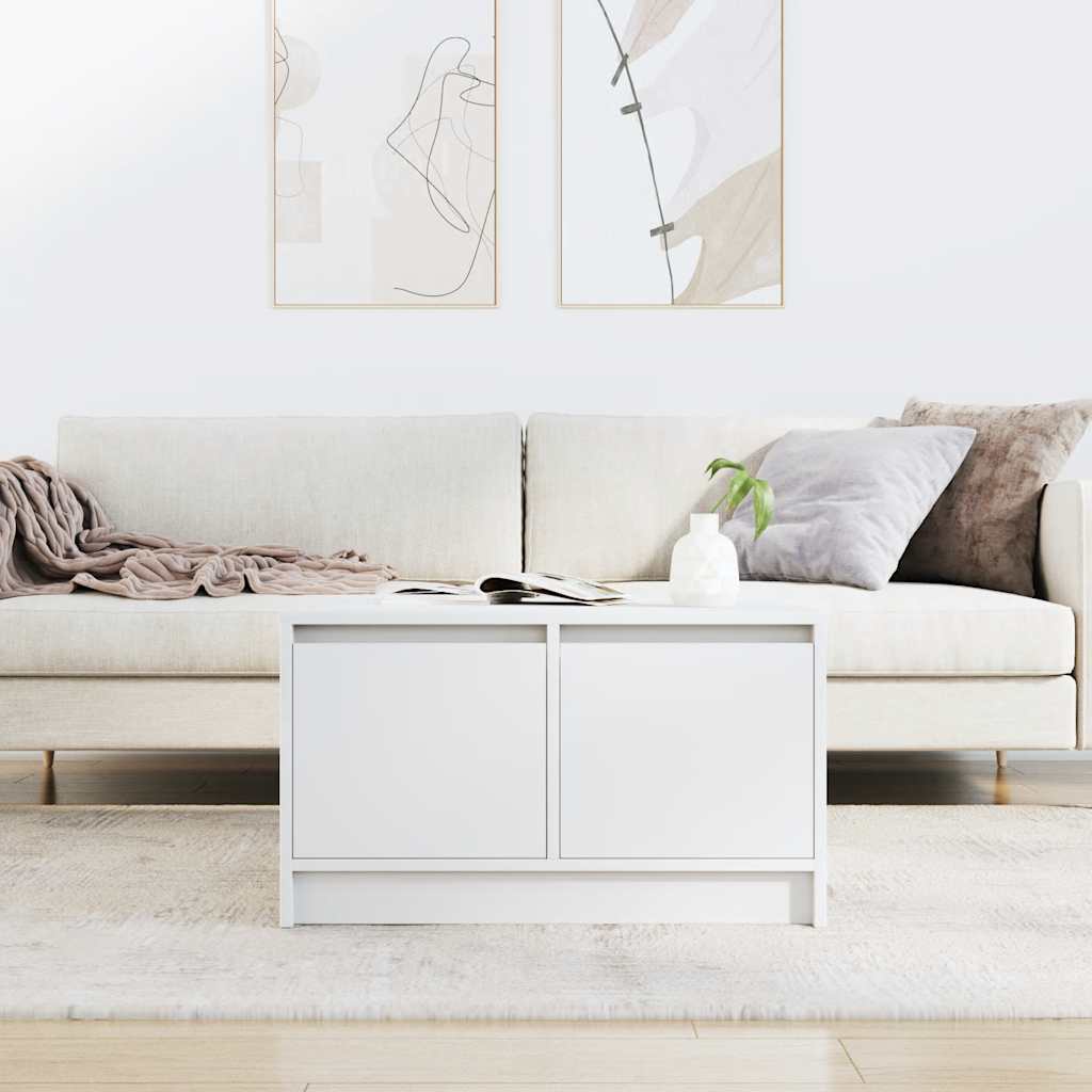 fehér dohányzóasztal fiókokkal 70,5x70x40 cm