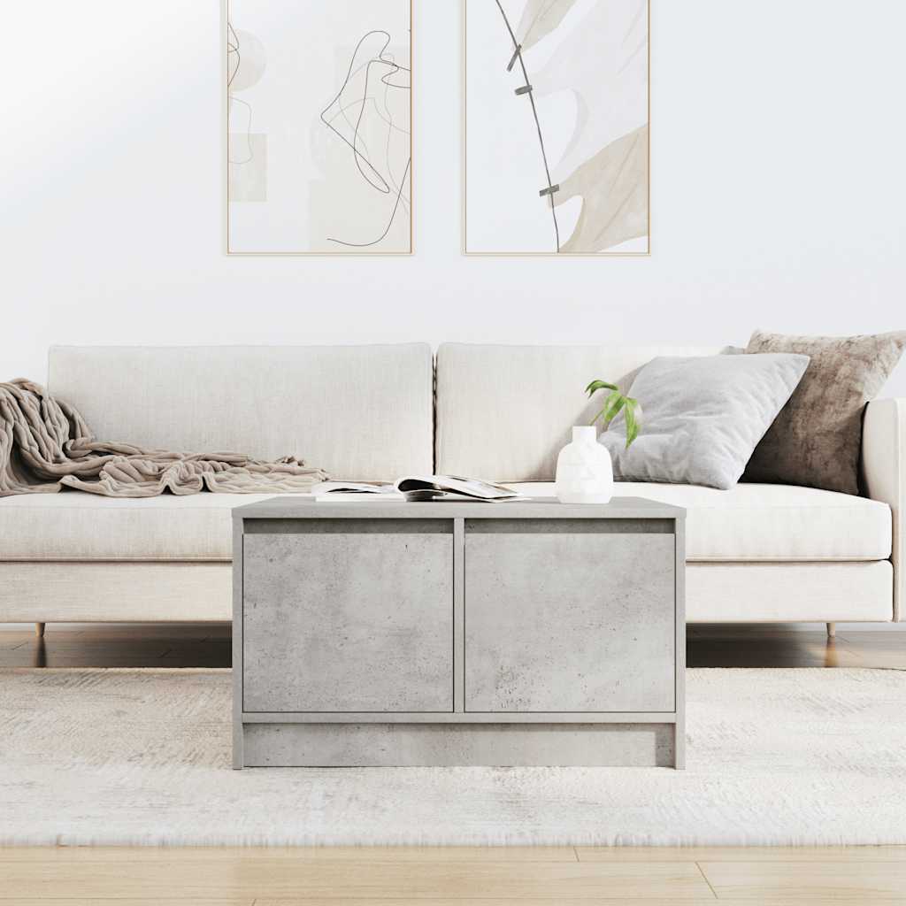 betonszürke dohányzóasztal fiókokkal 70,5x70x40 cm