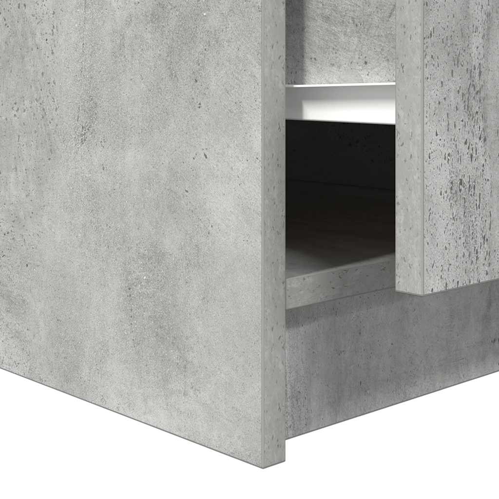 betonszürke dohányzóasztal fiókokkal 70,5x70x40 cm