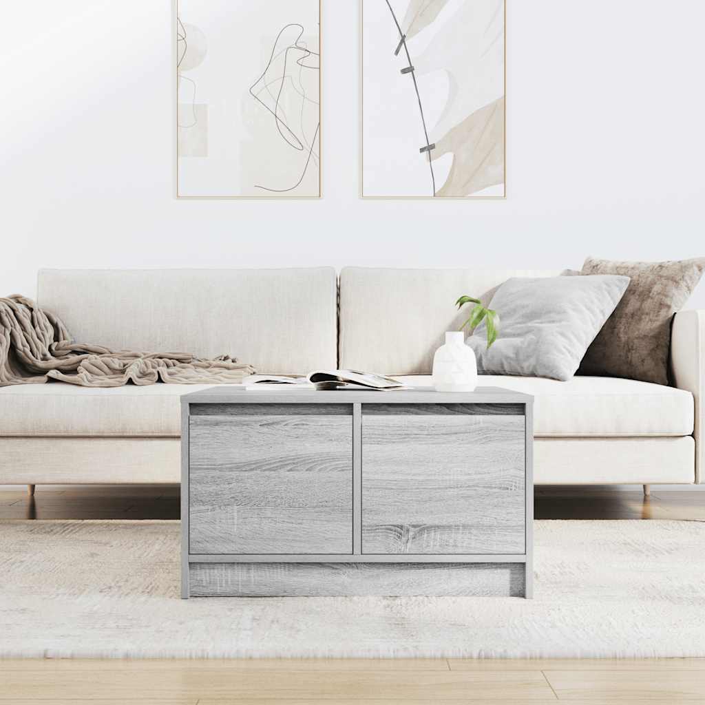 szürke sonoma dohányzóasztal fiókokkal 70,5x70x40 cm