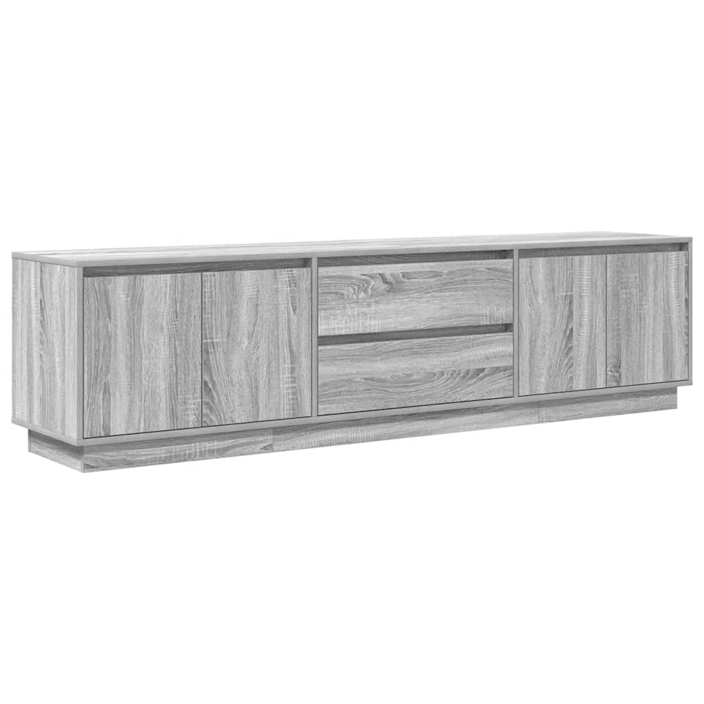 szürke sonoma színű TV-szekrény LED-lámpákkal 193,5x41x50 cm