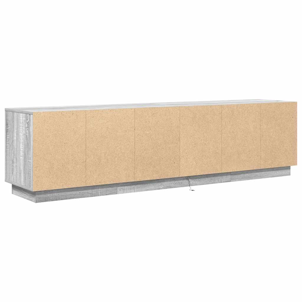 szürke sonoma színű TV-szekrény LED-lámpákkal 193,5x41x50 cm
