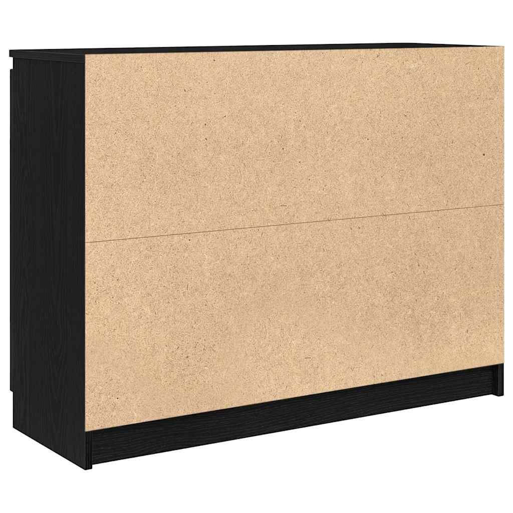 fekete tölgy szerelt fa tálalószekrény fiókos 100,5x35x76 cm