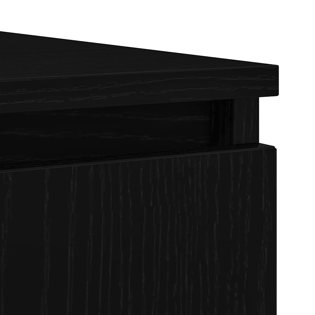 fekete tölgy szerelt fa tálalószekrény fiókos 100,5x35x76 cm