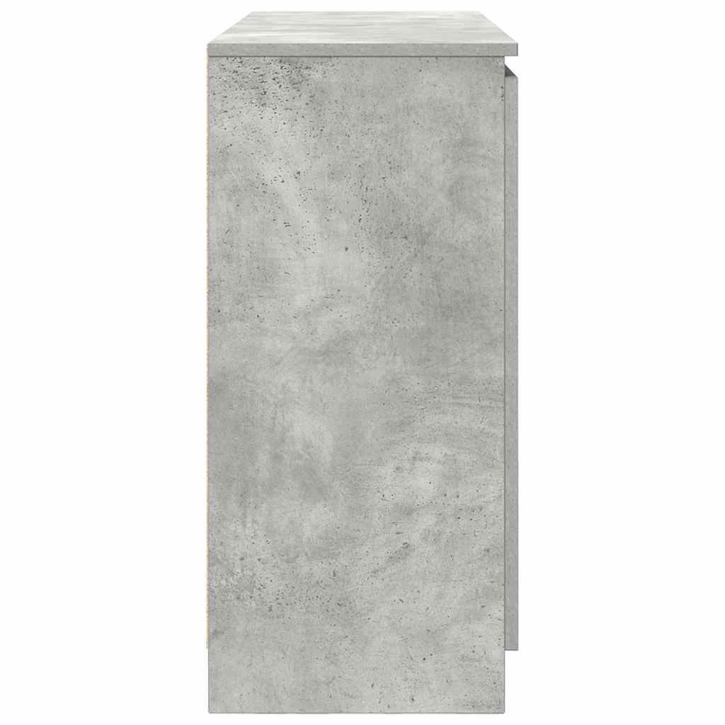 betonszürke szerelt fa tálalószekrény fiókos 100,5x35x76 cm