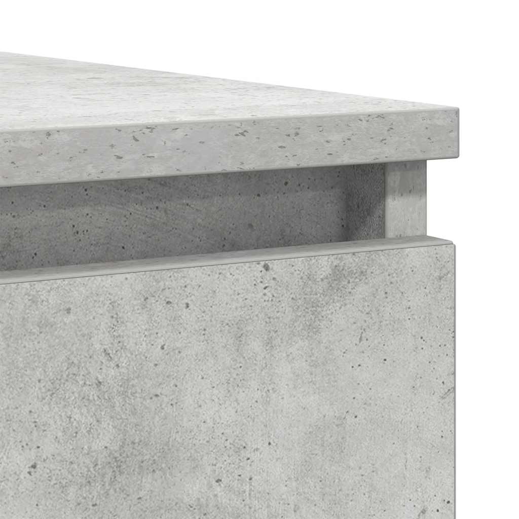 betonszürke szerelt fa tálalószekrény fiókos 100,5x35x76 cm