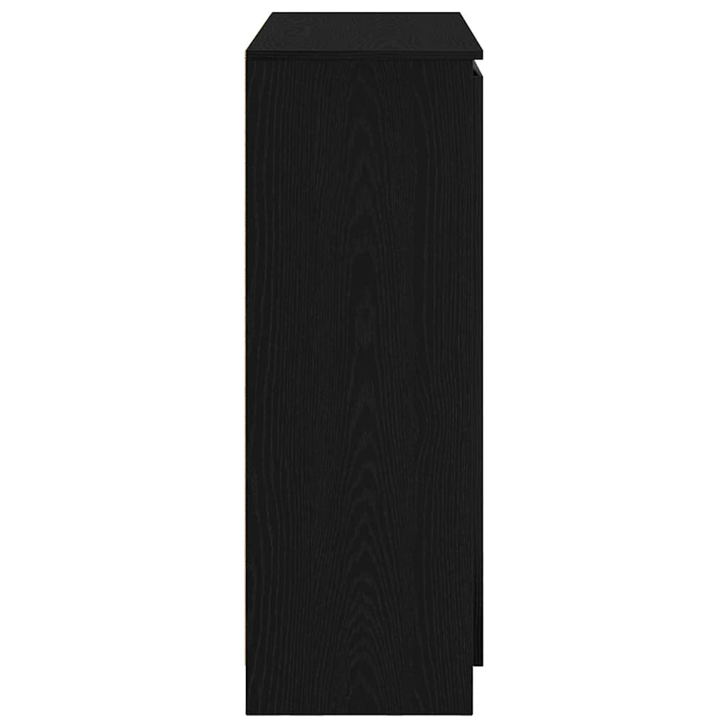 fekete tölgy szerelt fa tálalószekrény fiókos 100,5x35x98,5 cm