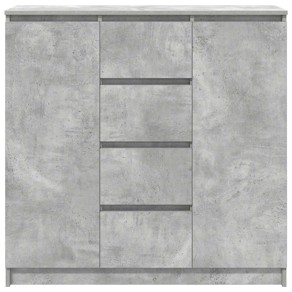 betonszürke szerelt fa tálalószekrény fiókos 100,5x35x98,5 cm
