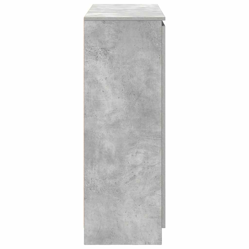 betonszürke szerelt fa tálalószekrény fiókos 100,5x35x98,5 cm