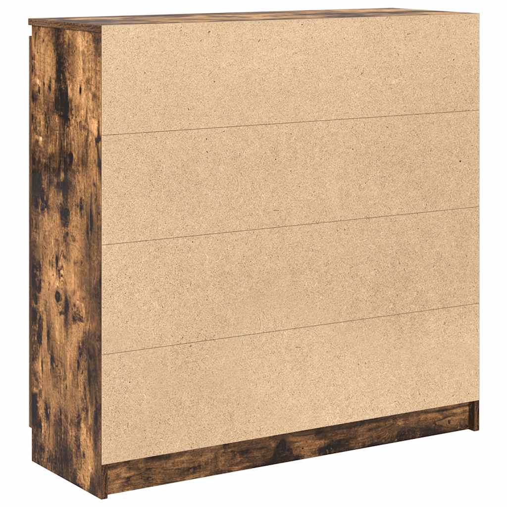 füstölt tölgy szerelt fa tálalószekrény fiókos 100,5x35x98,5 cm