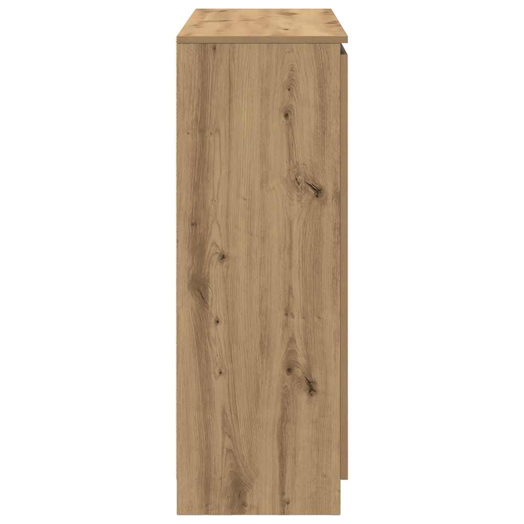 kézműves tölgy szerelt fa tálalószekrény fiókos 100,5x35x98,5cm